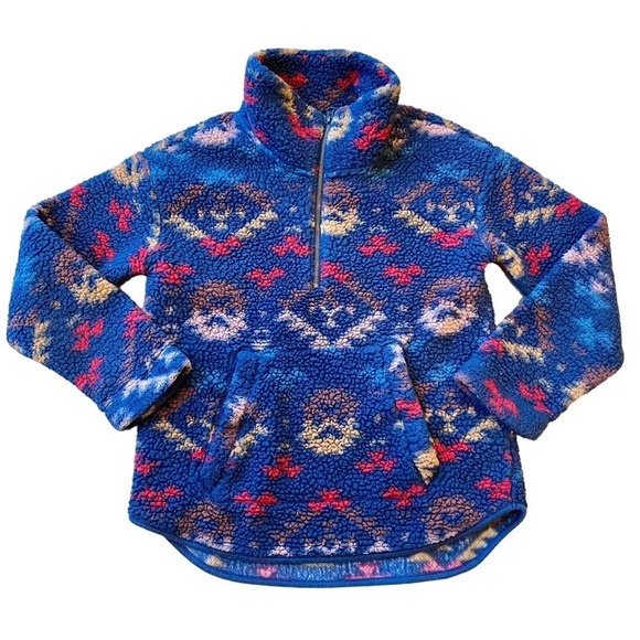 Old Navy Quarter Zip Sweatshirt Aztec Print XS - Picture 1 of 5